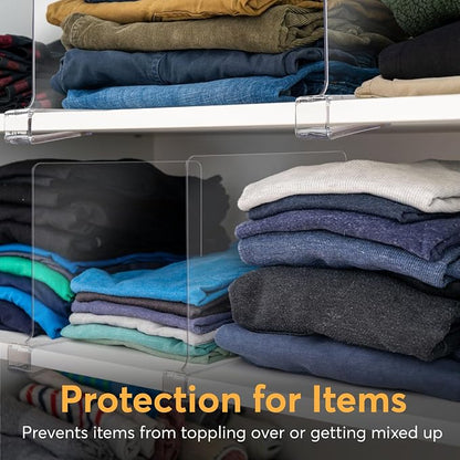 8 Pack Acrylic Shelf Dividers for Closet Organization 11x7.9 Inch – Clear - Image 6