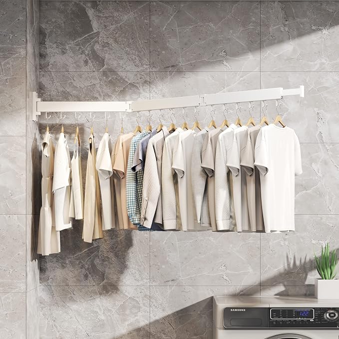 Clothes Drying Rack, Laundry Drying rack, Wall Mounted Clothes Rack, Clothes - Image 4