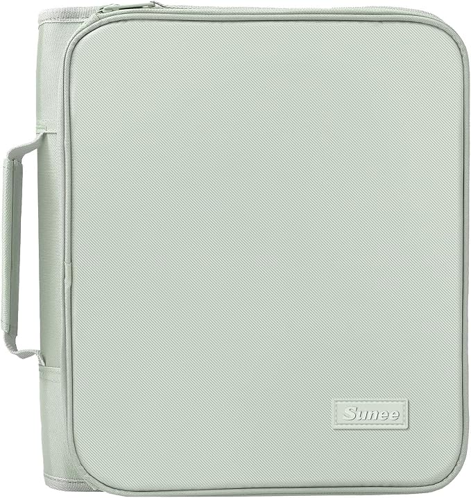 SUNEE Zippered Binder Bag with Handle, 2-Inch 3-Ring O-Ring, 500-Sheet Capacity by SUNEE