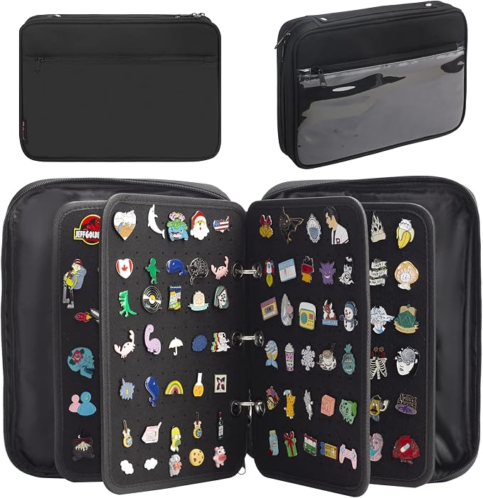 Enamel Pin Display Pages Pin Carrying Case, Pins Collection Storage Organizer by PACMAXI
