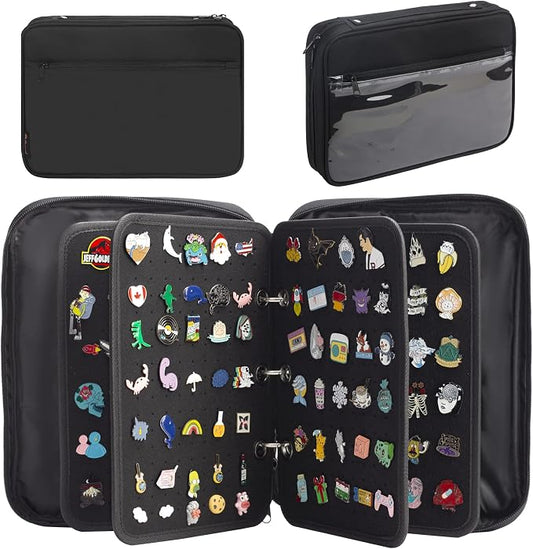 Enamel Pin Display Pages Pin Carrying Case, Pins Collection Storage Organizer by PACMAXI