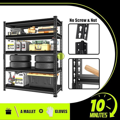 Garage Shelving Heavy Duty 2500LBS Loads, 5-Tier Metal Shelving Units and - Image 6