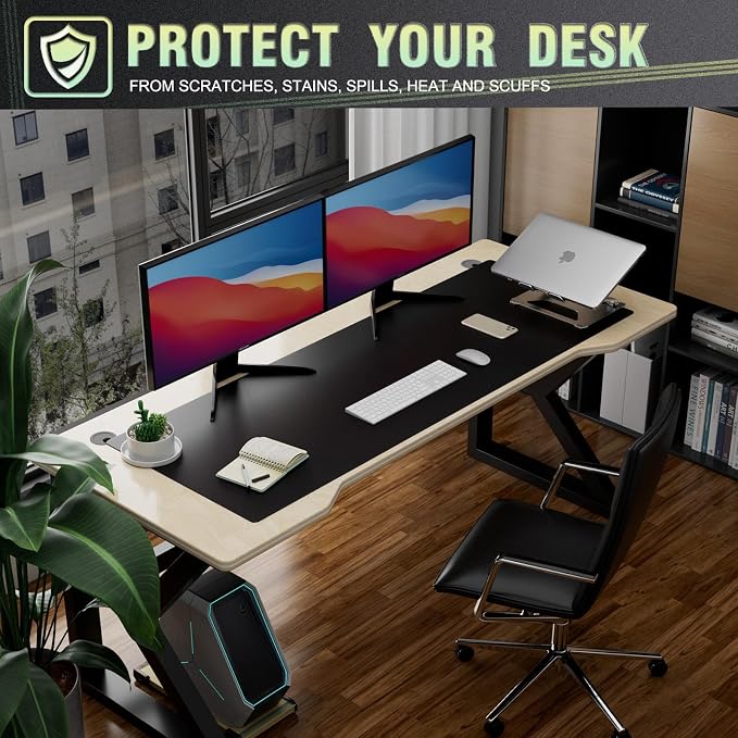 K KNODEL Large Office Leather Desk Mat, Mouse and Keyboard Pad, Computer and - Image 5