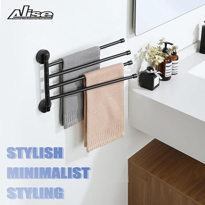 Alise Swivel Towel Rack, Folding 4 Arms Hand Towel Bars Towel Hanger - Image 3