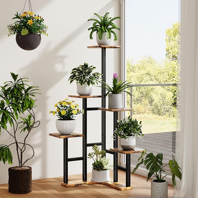 Yzosvki Corner Plant Stand Indoor, 6 Tiered Corner Plant Shelf Flower Stand - Image 8