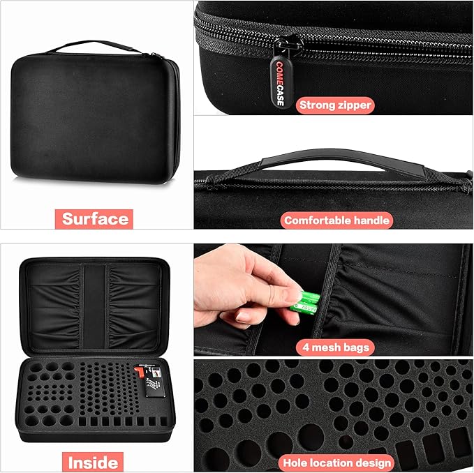 Comecase Hard Battery Organizer Storage Box, Carrying Case Bag Holder - Image 2