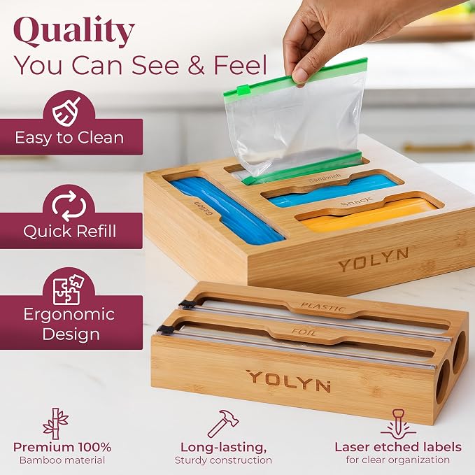Bamboo Food Storage Bag Organizer - Image 5