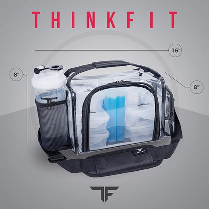 ThinkFit Clear Lunch Bag with 6 Meal Prep Containers - Image 6