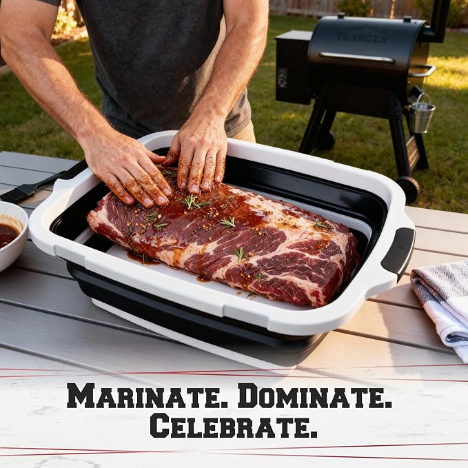 KITCHEN PERFECTION Collapsible XL Smoker & BBQ Prep Tub - Image 4