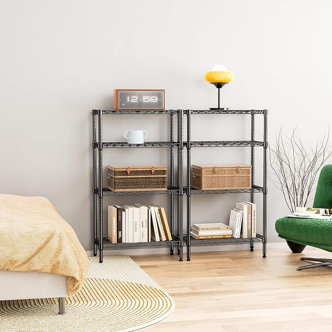 IZEUK 4 Tier Steel Storage Shelves, Heavy Duty Metal Shelf Wire Shelving Rack - Image 8