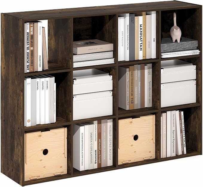 Furinno PELLI Book Shelf, 12-Cube Bookshelf, Cube Storage Organizer Bookcase - Image 4