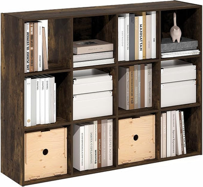 Furinno PELLI Book Shelf, 12-Cube Bookshelf, Cube Storage Organizer Bookcase - Image 4