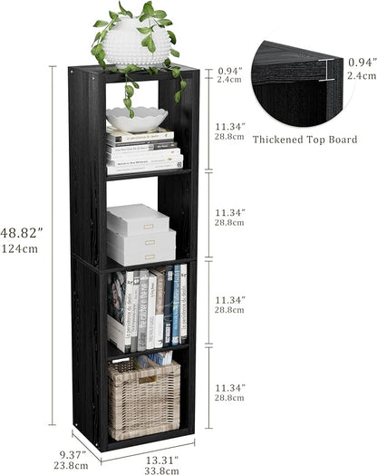 Cube Storage Organizer Bookcase, Small 4 Tier 11 inch Open Back Cubical Shelf - Image 3