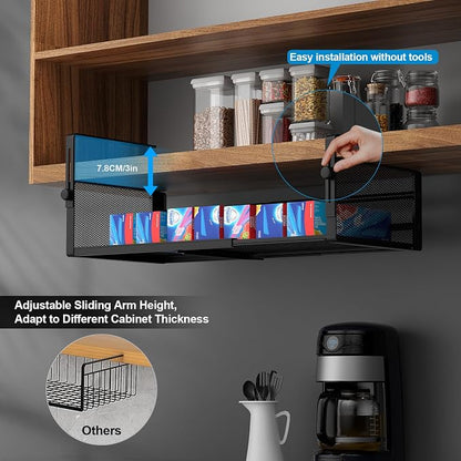 AmonHouseware 2Pack Expandable Under Shelf Storage Basket Organizer, Length - Image 3
