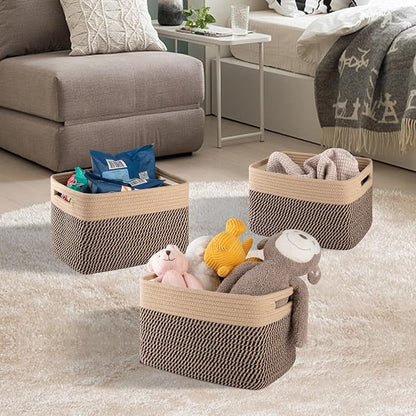 4 Pack Storage Baskets for Organizing, Woven Baskets for Shelves - Image 4