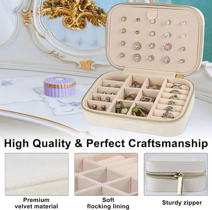 Dajasan Velvet Travel Jewelry Boxes, Small Travel Jewelry Case, Portable Travel - Image 4