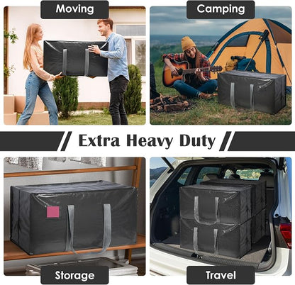 6 Pack Moving Bags with Full-Open Side Zipper, Extra Large 93L Heavy Duty - Image 7