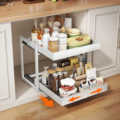 Golener 2-Tier Expandable Pull Out Cabinet Organizer by Golener