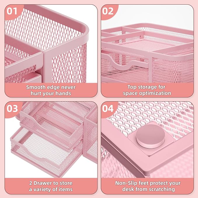 Marbrasse Mesh Desk Organizer, Pen Organizer - Image 5