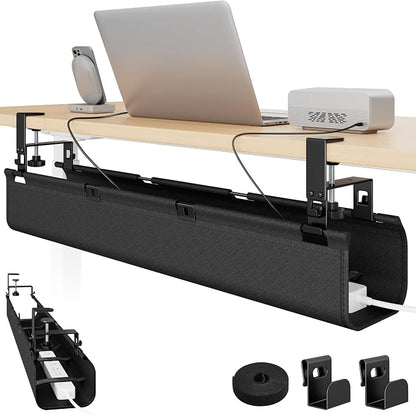 PEGZONE No Drill Under Desk Cable Management Tray, 31.5" Cord Management Under by Pegzone