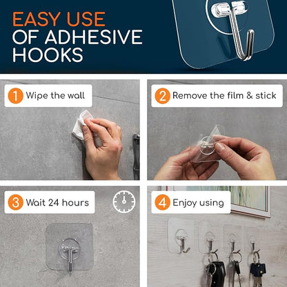 GLUIT Adhesive Wall Hooks for Hanging Heavy Duty 22 lbs Hooks for Walls No - Image 7