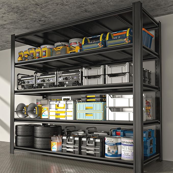 5-Tier Heavy Duty Garage Shelving, 000 lbs Capacity Adjustable Metal Storage - Image 2