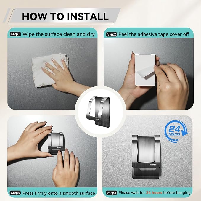 KIHOGEM Spray Bottle Hanger, Adhesive Spray Bottle Hook Stainless Steel Spray - Image 8