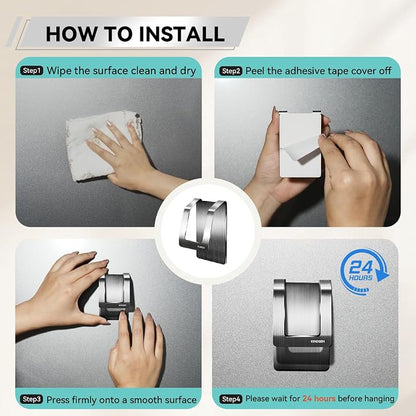 KIHOGEM Spray Bottle Hanger, Adhesive Spray Bottle Hook Stainless Steel Spray - Image 8