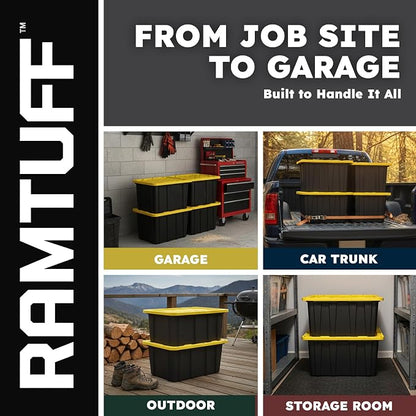 Ramtuff 4 Pack Heavy Duty Stackable Storage Container - Image 4