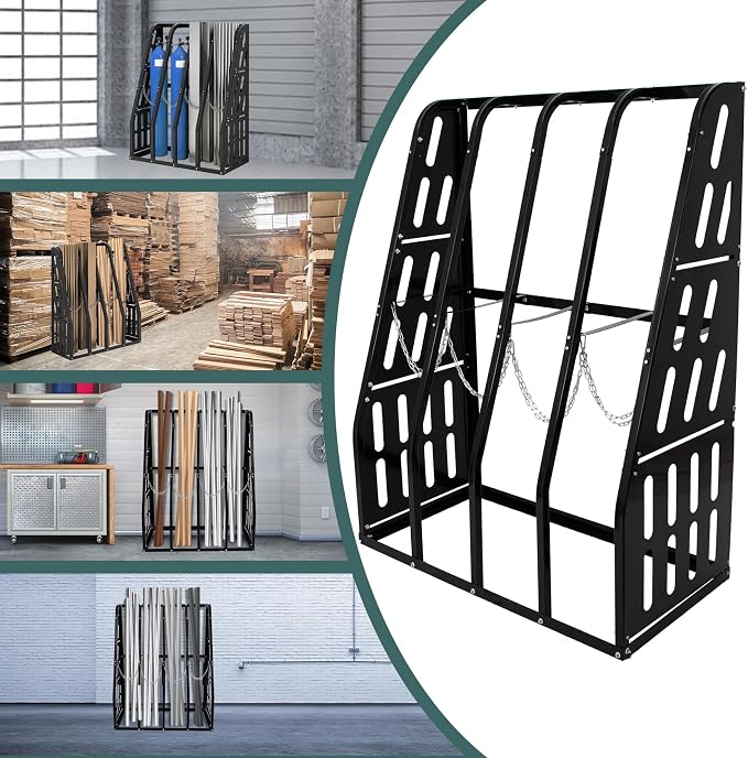 Vertical Bar Rack 1500 LB Capacity, 4 Bays Storage Rack 47" W x 24" D x 60" H - Image 8