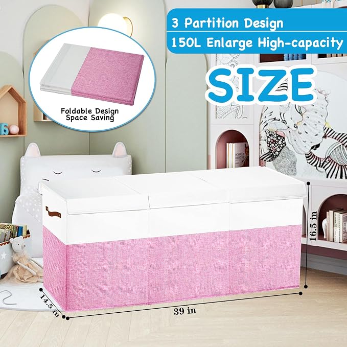 Large Toy Box Chest, Toy Storage Organizer, Storage Bins - Image 5