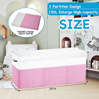 Large Toy Box Chest, Toy Storage Organizer, Storage Bins - Image 5