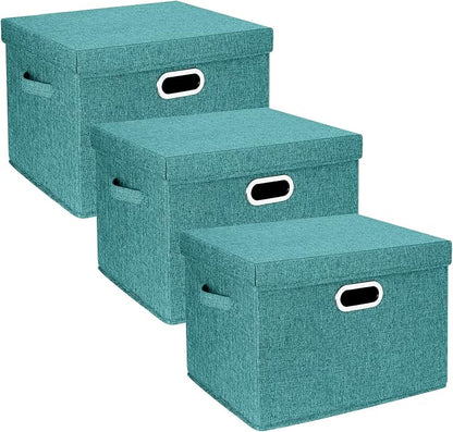 TYEERS Large Storage Bins with Lids, Collapsible, Fabric Storage Boxes by StorageOrganization