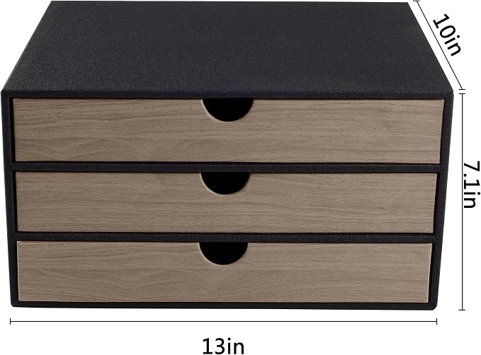Fashion Multicolor Collocation Leather Desk Organizer File Cabinet Executive - Image 3