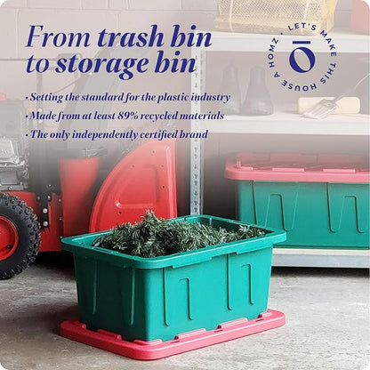 HOMZ 4-Pack Durabilt Tote, Heavy Duty Plastic Storage Bins - Image 7