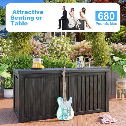 180 Gallon Deck Box, Resin Outdoor Storage Box - Image 5
