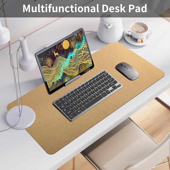 Bloss Leather Desk Mat, Non-Slip/Waterproof Desk Pad, Desk Matt - Image 2