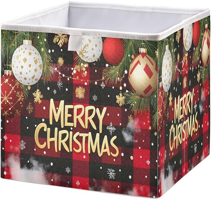 Checked Christmas Background Closet Organizers Storage Cubes Storage Bins Shelf by Unknown