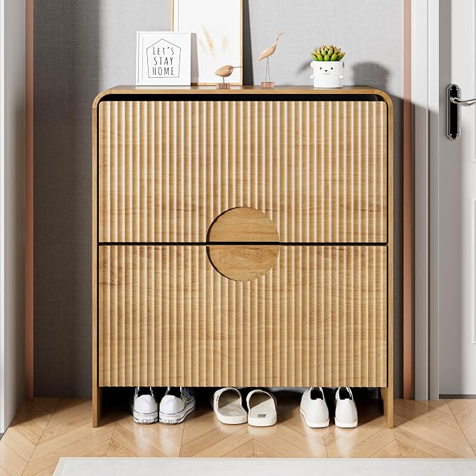 Narrow Shoe Cabinet for Entryway, Thin Entry Way Shoe Storage Cabinet - Image 3