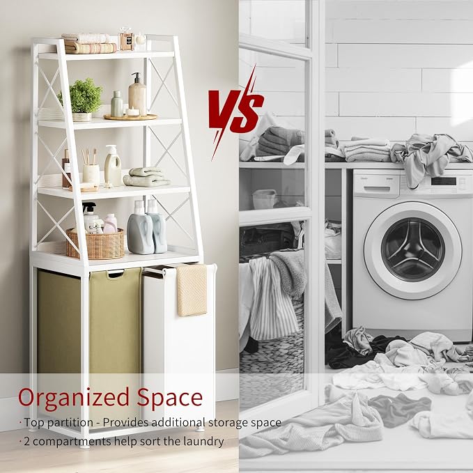 Herture Laundry Basket, 2 Section Laundry Hamper - Image 5
