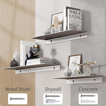 Danpoo 16 inch Gray Metal Floating Shelves - Image 7