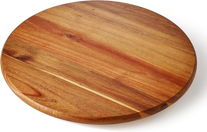Acacia Wood Lazy Susan, Wood Turntable Tray Cabinet Organizer - Image 8