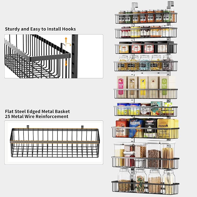 Moforoco 9-Tier Over The Door Pantry Organizer, Pantry Organization and Storage - Image 2