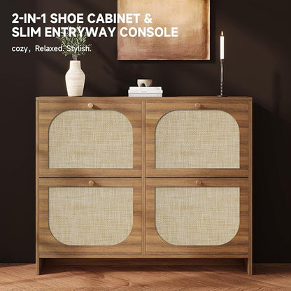 Rattan Shoe Cabinet for Entryway - Image 3