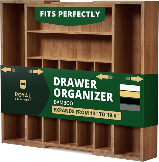 ROYAL CRAFT WOOD Luxury Bamboo Kitchen Drawer Organizer by ROYALCRAFTWOOD