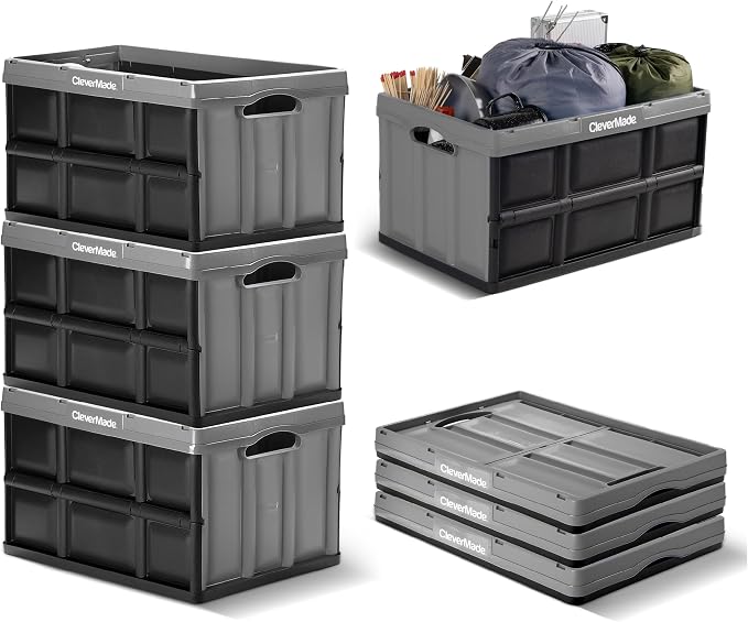 CleverMade Collapsible Storage Bins, 3 Pack, Ocean | Extra-large bins support - Image 10