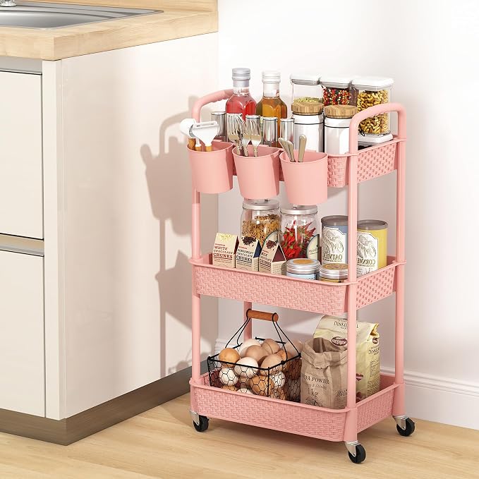 MOYIPIN 3-Tier Plastic Rolling Utility Cart - Image 8