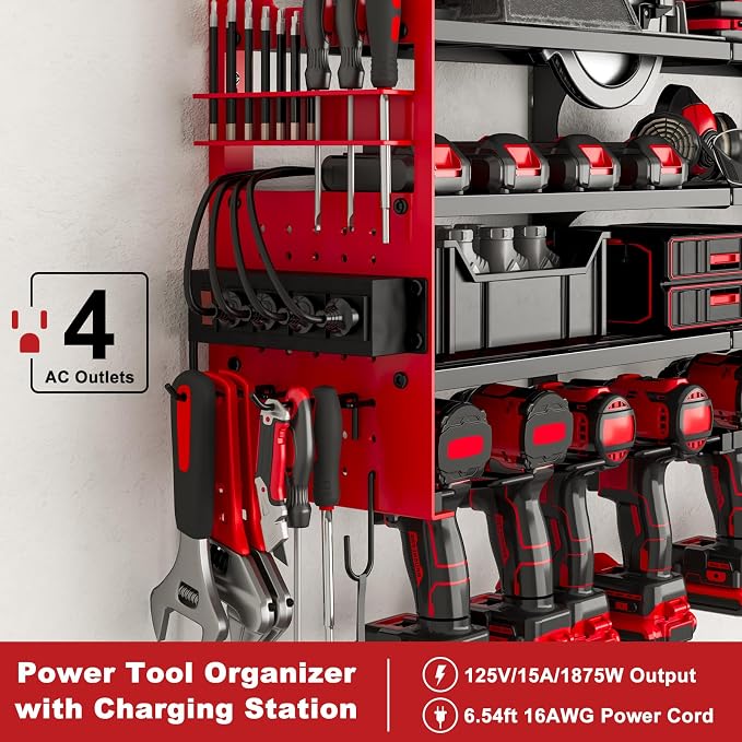 12 Cordless Drill Holder Large Power Tool Organizer Wall Mount - Image 3