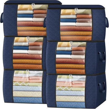 Fab totes 24 Gallons Clothes Storage, Foldable Thick Fabric Blanket Storage Bags by Fabtotes