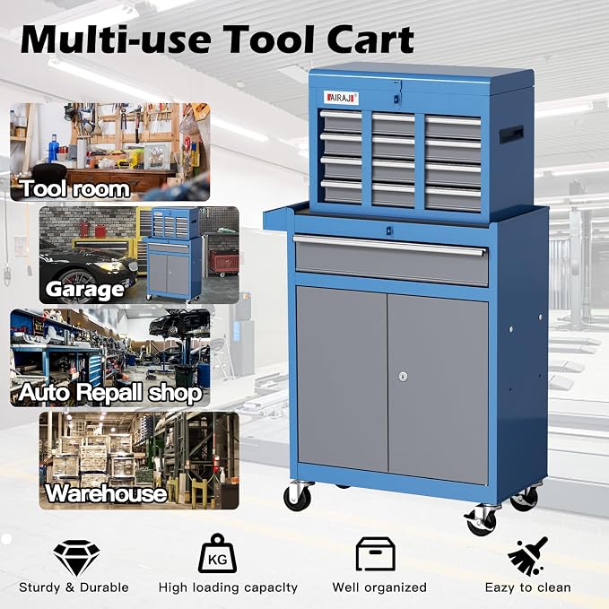AIRAJ 7-Drawer Tool Chest with Wheels | 40'' H Rolling Tool Chest | Detachable - Image 6